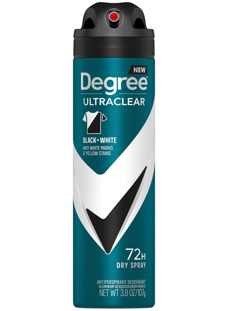 Degree Men Ultra Clear Black & White Antiperspirant Deodorant Dry Spray – Fresh 72 Hour (107 g) - Image 1